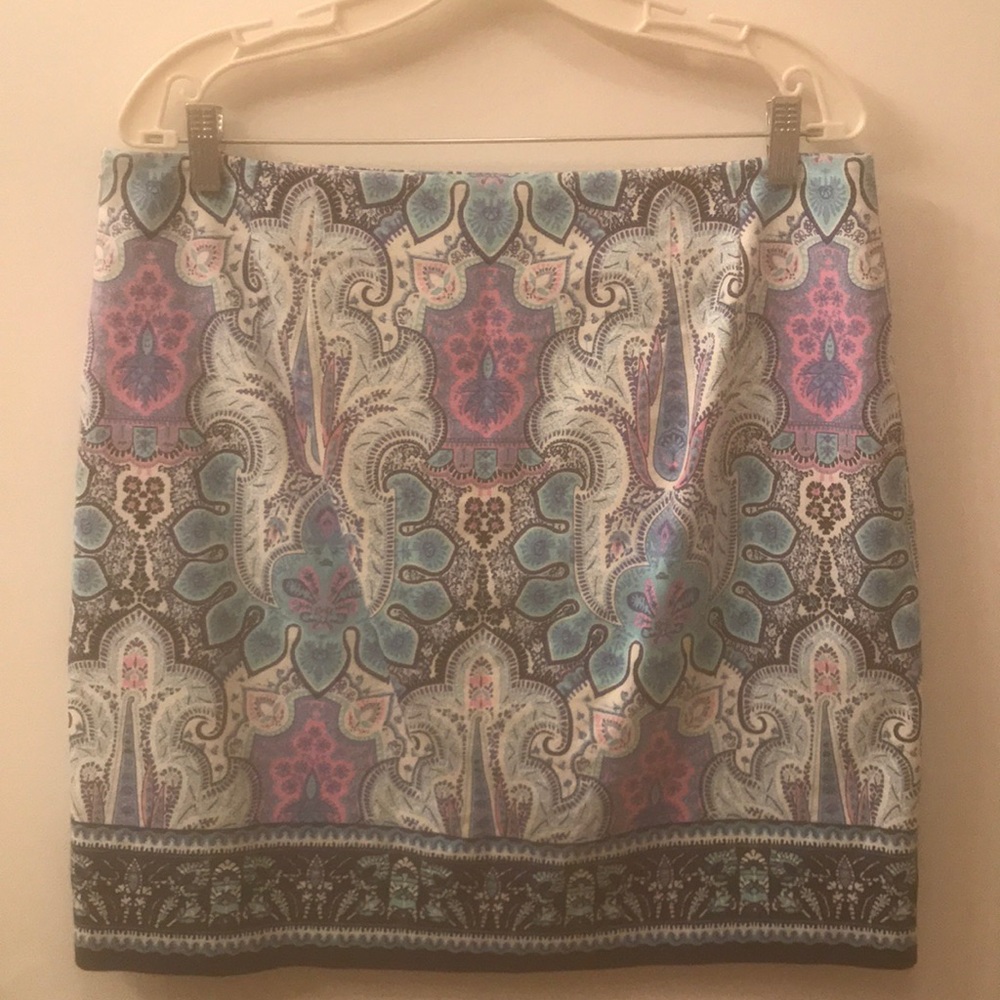 Knee length paisley skirt